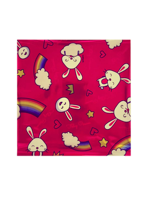 POLI LUCKYFEST19,5CM X 20CM PETECA ARCO IRIS COELHO PINK C/100 UNIDADES