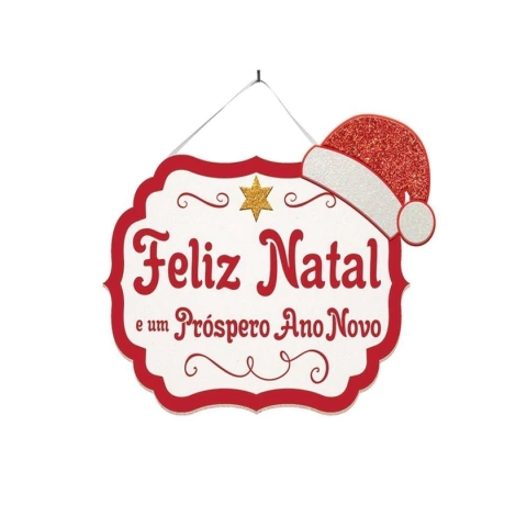 PLACA FELIZ NATAL E PROSPERO ANO NOVO