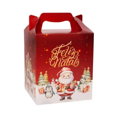 CAIXA PARA PANETONE MALETA NATAL ENCANTADO IDÉIA