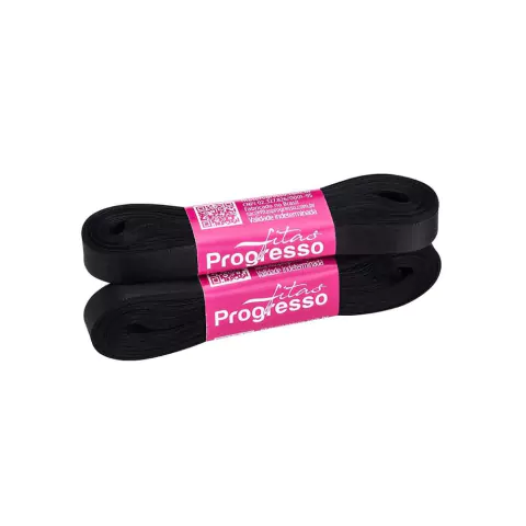 FITA DE CETIM PROGRESSO PRETO 7MM X 10 METROS - comprar online