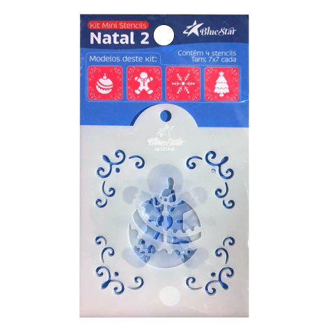 KIT MINI STENCILS NATAL 2 COM 4 UNIDADES