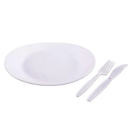 KIT CHURRASCO DE ACRILICO BRANCO PRAFESTA C/10 UNIDADES