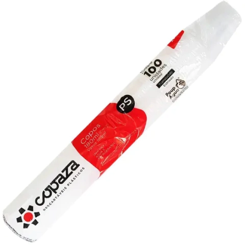 COPO COPAZA 180ML TRANSLUCIDO COM 100 UNIDADES