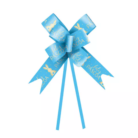 LAÇO PRONTO CROMUS MR. BUNNY AZUL 18MM C/10 UNIDADES