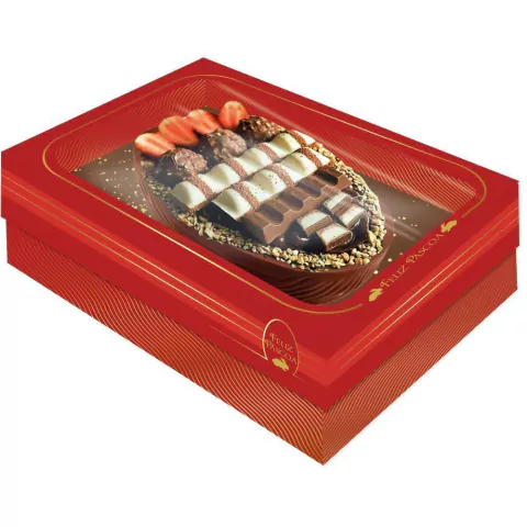 CAIXA FESTCOLOR PARA OVO PÁSCOA LUXO 3 EM 1 10GR/150GR/250GR 1 UNIDADE