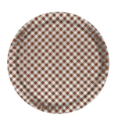 PRATO XADREZ MARROM 32 CM COM 1 UNIDADE