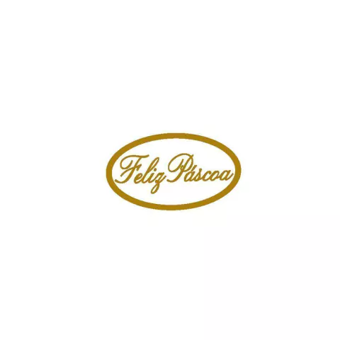 ETIQUETA DECORATIVA OVAL CARBER FELIZ PÁSCOA OURO COM 100 UNIDADES