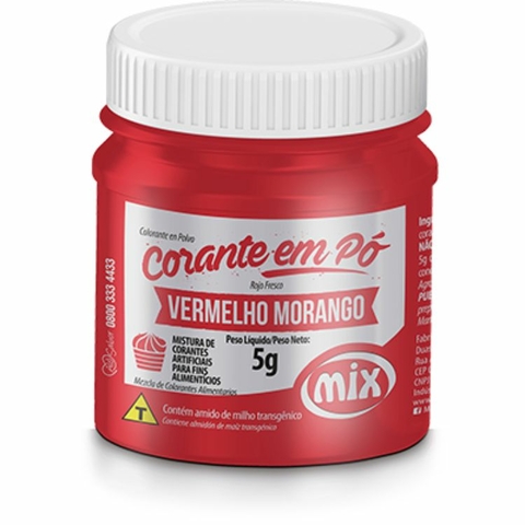 CORANTE EM PÓ MIX VERMELHO MORANGO 5GR