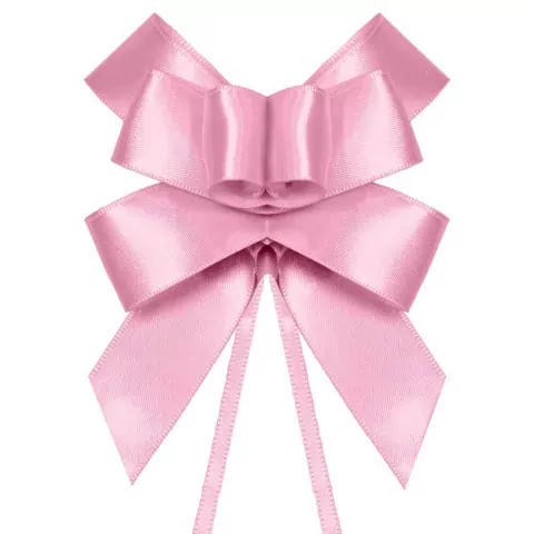 LAÇO PRONTO CETIM PROGRESSO ROSA BEBÊ 22MM COM 5 UNIDADES