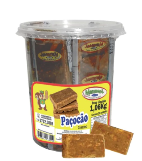 PAÇOCA PEDAÇO CASEIRA MANAMEL COM 20 UNIDADES