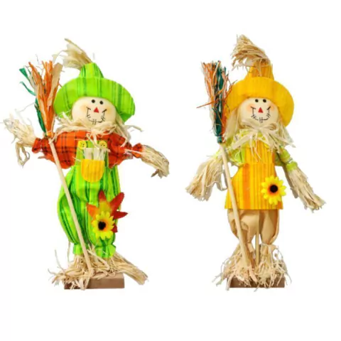 CASAL ESPANTALHO COM VASSOURA 30CM