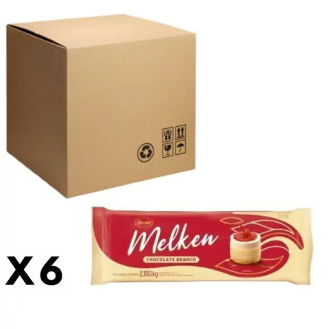 CHOCOLATE HARALD MELKEN BRANCO BARRA 2,100KG CAIXA COM 6 UNIDADES