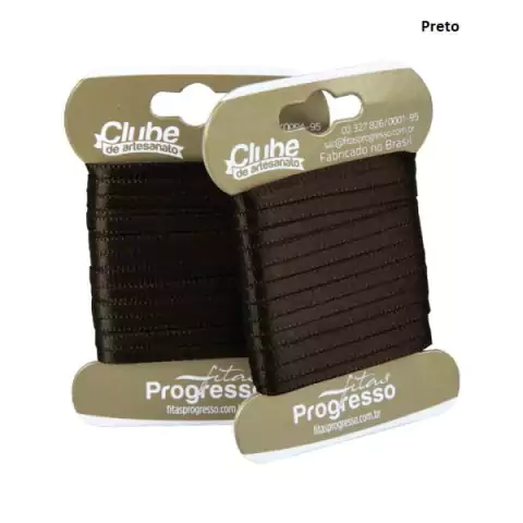 FITA DE CETIM PROGRESSO PRETO 4MM X 10 METROS - comprar online