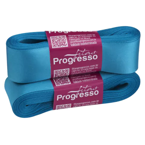 FITA DE CETIM PROGRESSO AZUL TURQUESA 38MM X 10 METROS na internet