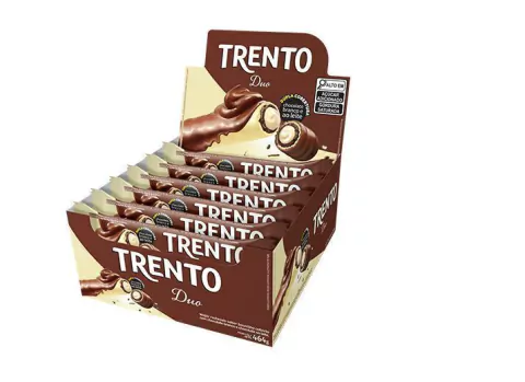 TRENTO DUO CHOCOLATE PRETO E BRANCO 29GR COM 16 UNIDADES