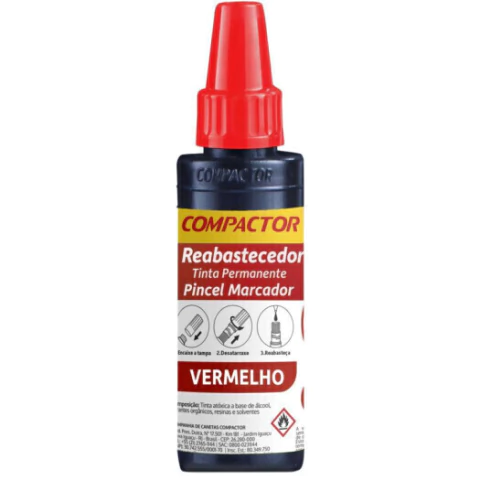 REABASTECEDOR PARA MARCADOR PERMANENTE COMPACTOR VERMELHO 30ml