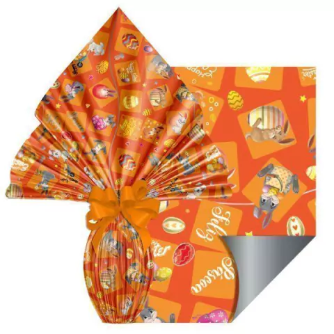 POLI FESTCOLOR METAL PÁSCOA LARANJA 70CM X 90CM C/ 25 UNIDADES