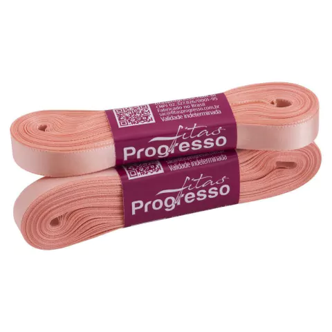 FITA DE CETIM PROGRESSO SALMÃO 7MM X 10 METROS