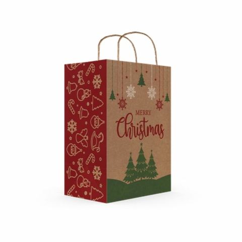 SACOLA KRAFT NATAL MERRY CHRISTIMAS P