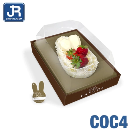 CAIXA JR PARA OVO DE COLHER 3X1 MARROM / OURO ALTA 250/350/500GR C/ 1 UNIDADE