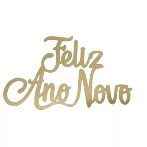 PAINEL MDF FELIZ ANO NOVO DOURADO