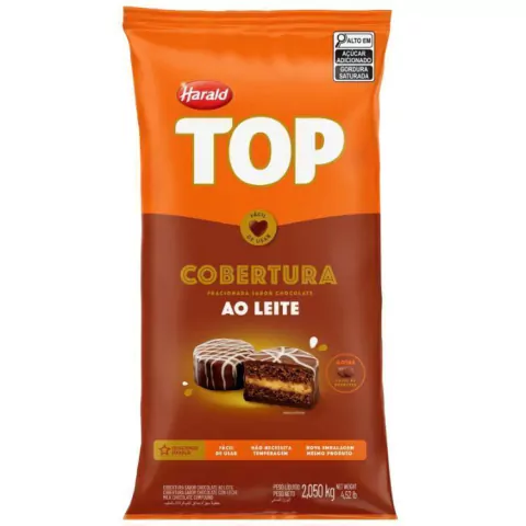 COBERTURA FRACIONADA HARALD TOP GOTAS AO LEITE 2,050KG