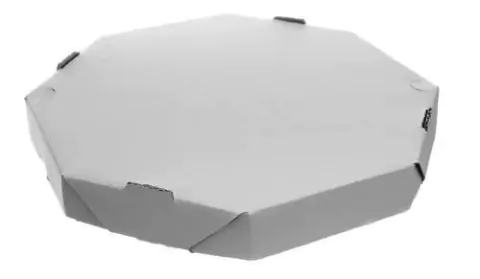 CAIXA OITAVADA BRANCA PARA PIZZA COM TAMPA 25X25X3,5 COM 25 UNIDADES