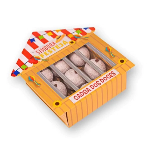 CAIXA GAVETA IDEIA COM VISOR PARA 9 DOCES SIMBORA FESTEJÁ / CADEIA DOS DOCES