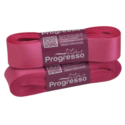 FITA DE CETIM PROGRESSO ROSA CÍTRICO 22MM X 10 METROS na internet