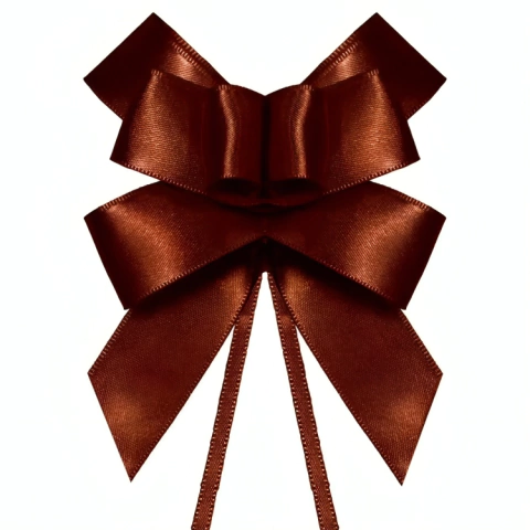 LAÇO PRONTO CETIM PROGRESSO MARROM 22MM COM 5 UNIDADES