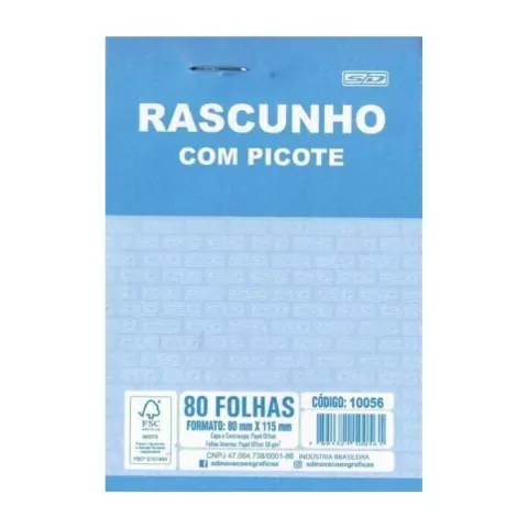 RASCUNHO COM PICOTE S.D 80 FOLHAS