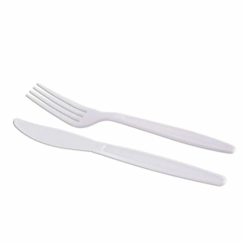 KIT GARFO E FACA MASTER BRANCO PRAFESTA C/25 UNIDADES