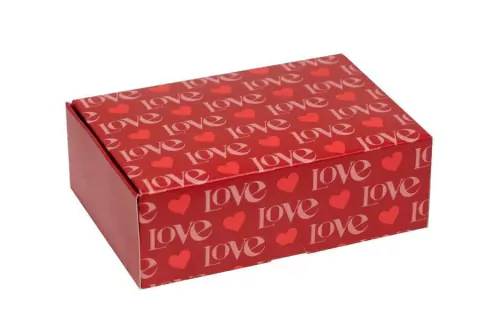 CAIXA PARA 6 DOCES LOVE YOU COM 1 UNIDADE