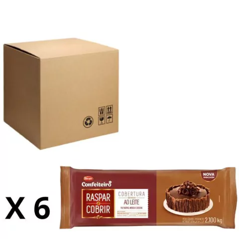 COBERTURA HARALD RASPAR E COBRIR AO LEITE BARRA 2,100KG CAIXA COM 6 UNIDADES