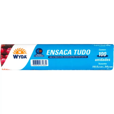 ENSACA TUDO WYDA PARA 2KG 19,5CM X 34CM COM 100 UNIDADES