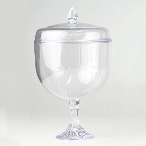 TAÇA PARA SOBREMESA CACKE SAFIRA COM TAMPA 1,250L TRANSPARENTE
