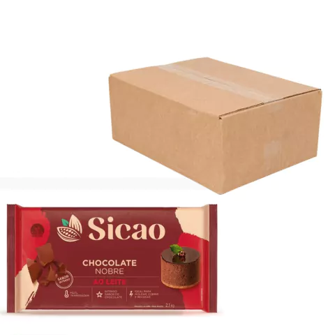 CHOCOLATE SICAO GOLD AO LEITE 2,100KG CAIXA COM 5 UNIDADES