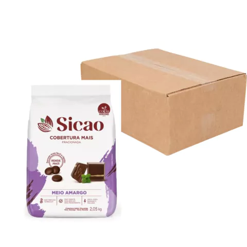COBERTURA SICAO MAIS GOTAS MEIO AMARGO 2,050KG CAIXA COM 8 UNIDADES