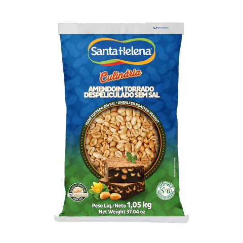 AMENDOIM TORRADO DESPELICULADO SEM SAL SANTA HELENA 1,05kg