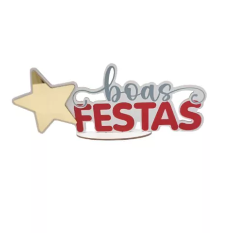ENFEITE MDF DE MESA BOAS FESTA ESTRELA COM 01 UNIDADE