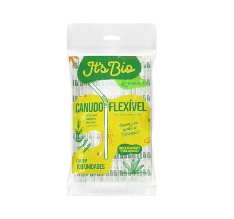 CANUDO STRAWPLAST BIO FLEX SACHE PAPEL 6MM 21CM COM 100 UNIDADES