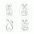 KIT MINI STENCILS BLUESTAR COELHINHOS DIVERTIDOS