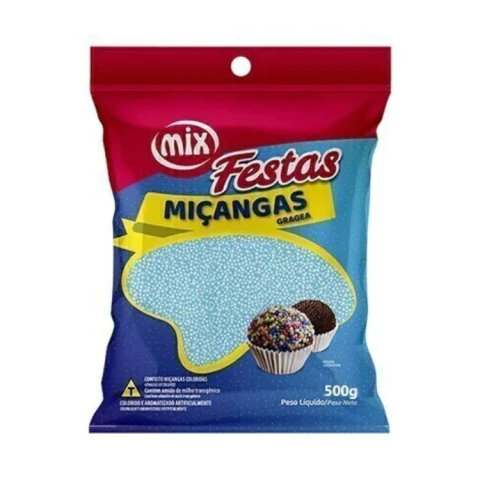 CONFEITO MIÇANGA MIX AZUL BEBÊ 500GR