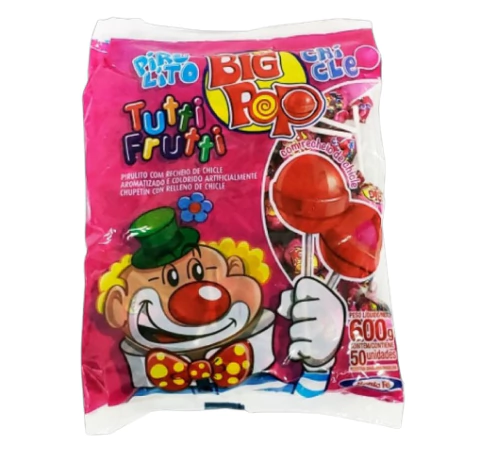 PIRULITO BIG POP SANTA FÉ TUTTI FRUTTI COM 50 UNIDADES
