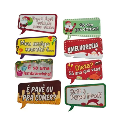 PLACAS DIVERTIDA KAIXOTE NATAL MOD: 2 COM 5 UNIDADES