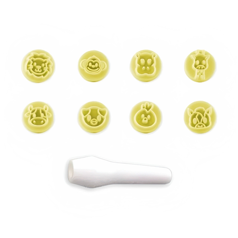 KIT CARIMBOS BLUESTARS ANIMAIS AMARELO COM 8 PEÇAS