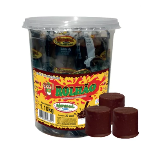 PAÇOCA ROLHÃO COM COBERTURA DE CHOCOLATE MANAMEL COM 20 UNIDADES