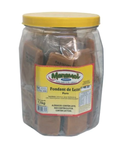 FONDANT DE LEITE PURO MANAMEL COM 20 UNIDADES