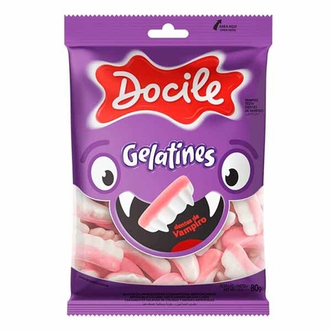BALA DE GELATINA DOCILE DENTES DE VAMPIRO 80G