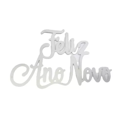 PAINEL MDF FELIZ ANO NOVO PRATA